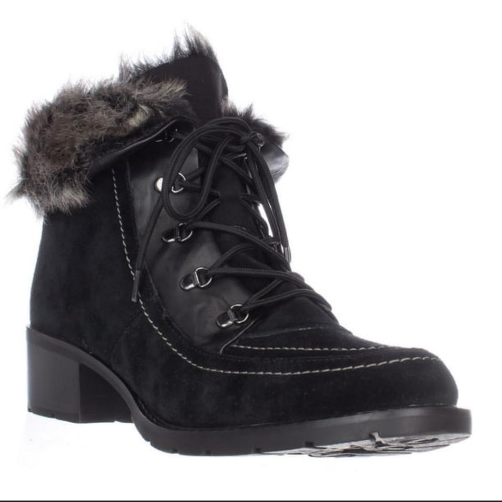 Women's Sporto Faux Fur Trim Lace Up Ankle Boots